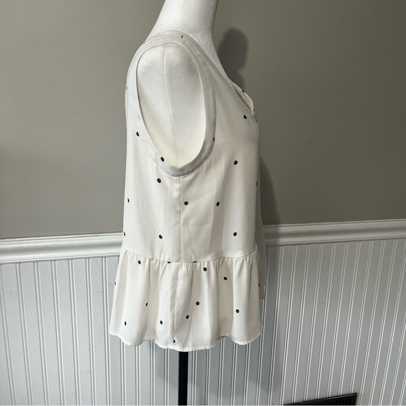 Loft Flowy Peplum Flower Print Pink & White Blouse - Picture 2 of 4